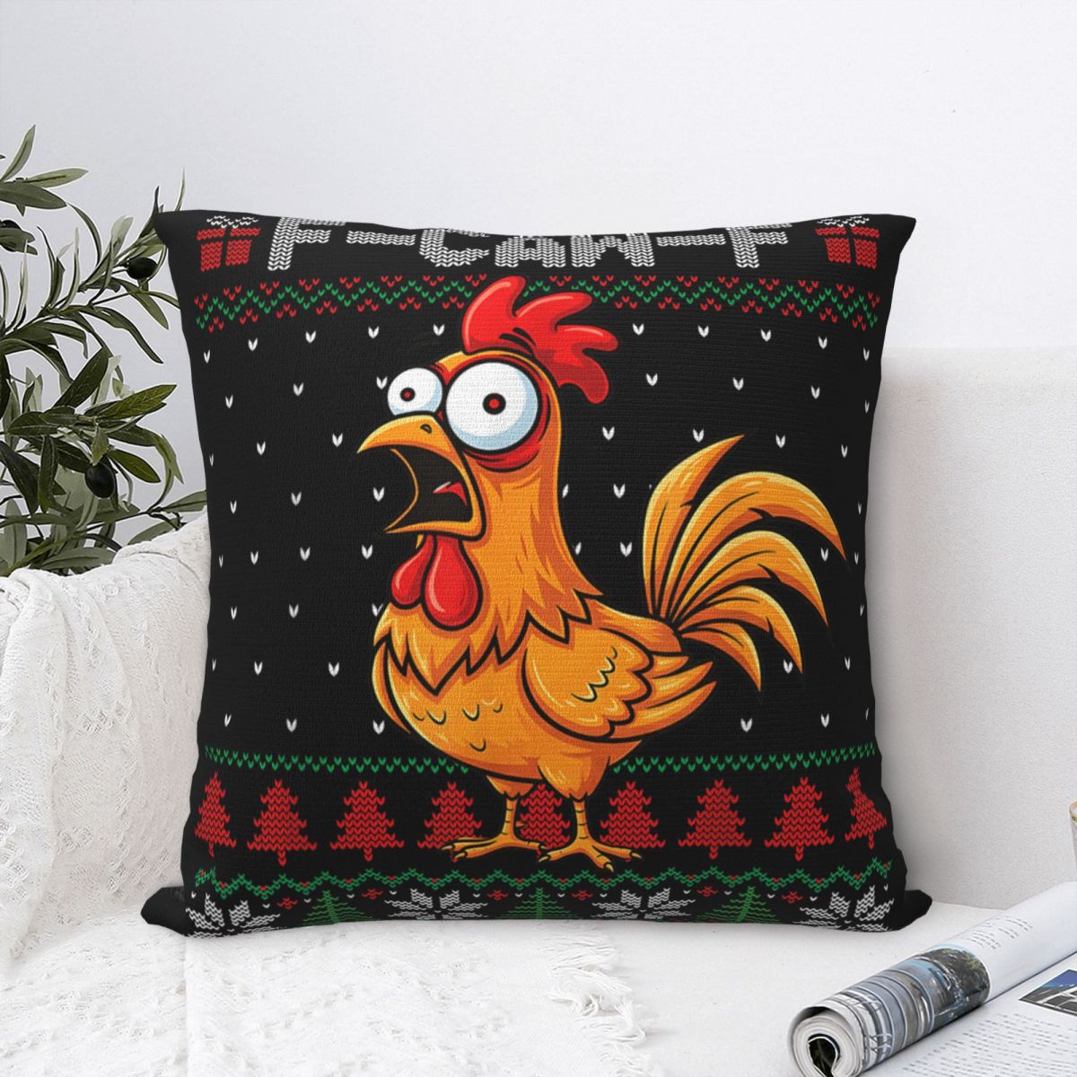 Home Decor Quotes Ideas - F-Caw-F Divertente Pollo Umorismo Citazione Fodera