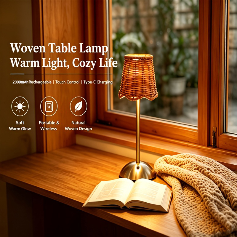 Home Decor Lighting - Lampada da Tavolo Artistica in Rattan