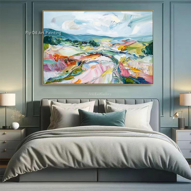 Home Decor Color Palettes - Dipinto a olio paesaggistico realizzato a