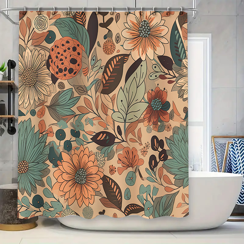 Home Decor Color Palettes - Tenda da Doccia Moderna con Motivi