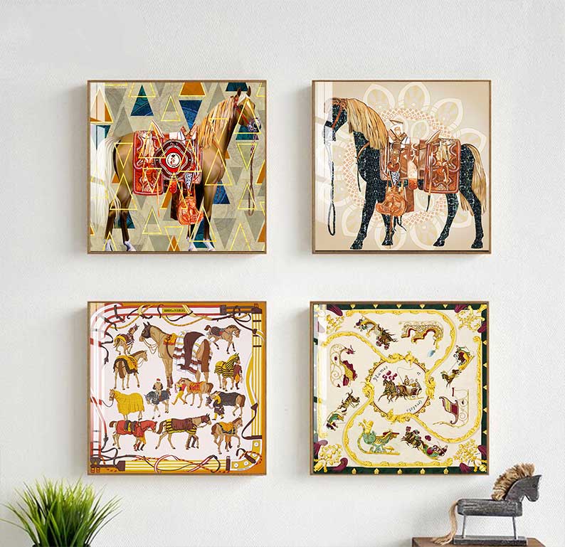 Home Decor Hermes - Cavalli moderni Pittura su tela Immagini