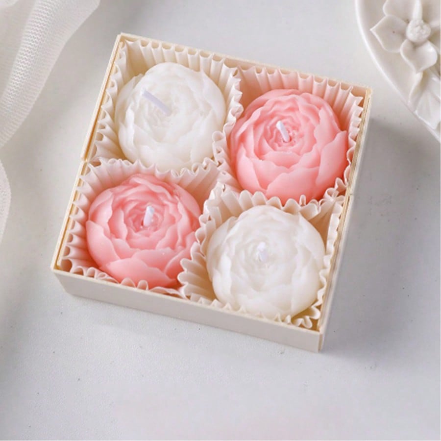 Home Decor Handmade - 4 pezzi/scatola Candele in cera di