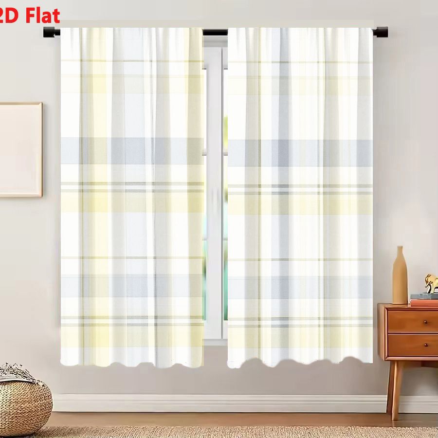Home Decor Color Palettes - 2 tende con motivo a quadri