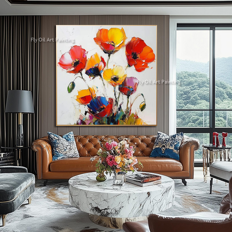 Dipinto a Olio di Papaveri Spe - Home Decor Color Palettes recensione e prezzo