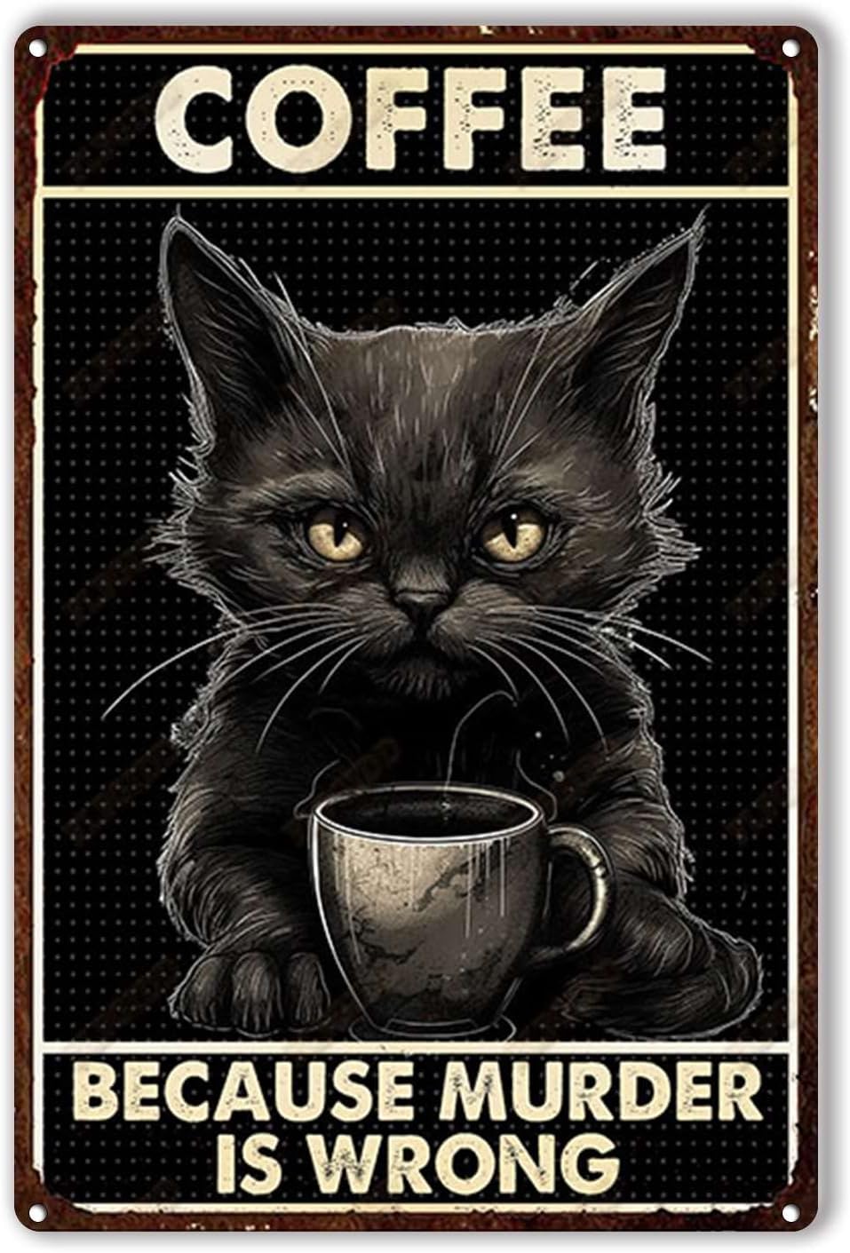 Targa in Latta con Gatto e Caf - Home Decor Store recensione e prezzo