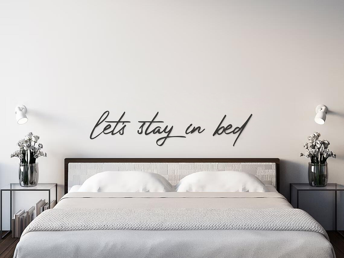 Let's Stay in Bed Quote adesiv - Home Decor Quotes Ideas recensione e prezzo