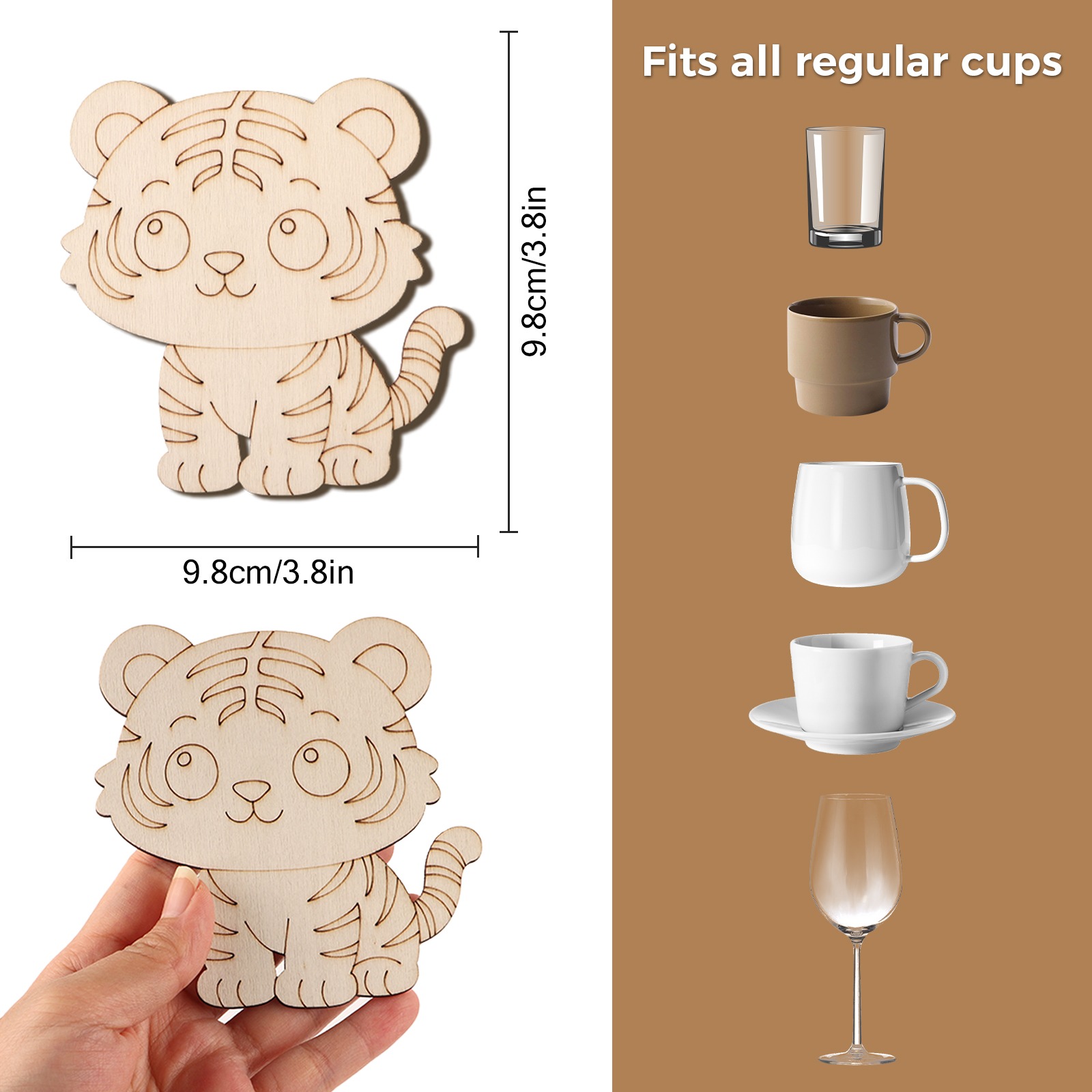 Set di 10 Ornamenti in Legno N - Home Decor Handmade recensione e prezzo